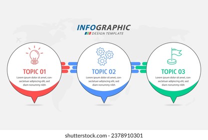 Timeline Creator infographic template. 3 Step timeline journey, calendar Flat simple infographics design template. presentation graph. Business concept with 3 options, vector illustration.
