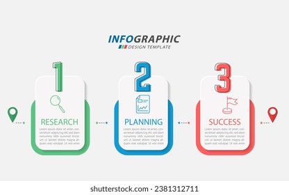 Timeline Creator infographic template. 3 Step timeline journey, calendar Flat simple infographics design template. presentation graph. Business concept with 3 options, vector illustration.