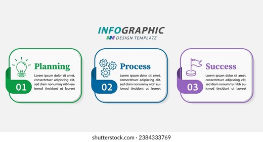 Timeline Creator infographic template. 3 Step timeline journey, calendar Flat simple infographics design template. presentation graph. Business concept with 3 options, vector illustration.