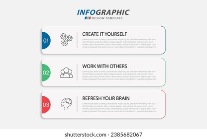 Timeline Creator infographic template. 3 Step timeline journey, calendar Flat simple infographics design template. presentation graph. Business concept with 3 options, vector illustration.