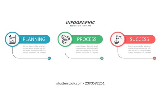 Timeline Creator infographic template. 3 Step timeline journey, calendar Flat simple infographics design template. presentation graph. Business concept with 3 options, vector illustration.