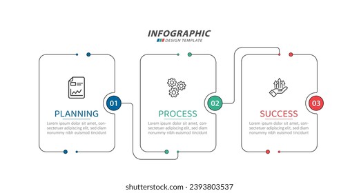 Timeline Creator infographic template. 3 Step timeline journey, calendar Flat simple infographics design template. presentation graph. Business concept with 3 options, vector illustration.