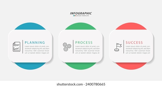 Timeline Creator infographic template. 3 Step timeline journey, calendar Flat simple infographics design template. presentation graph. Business concept with 3 options, vector illustration.