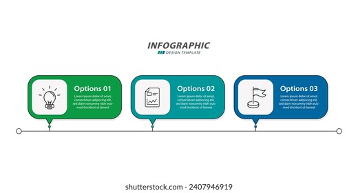 Timeline Creator infographic template. 3 Step timeline journey, presentation graph. Business concept with 3 options, vector illustration.