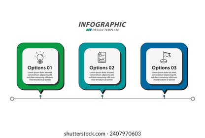 Timeline Creator infographic template. 3 Step timeline journey, calendar Flat simple infographics design template. presentation graph. Business concept with 3 options, vector illustration.