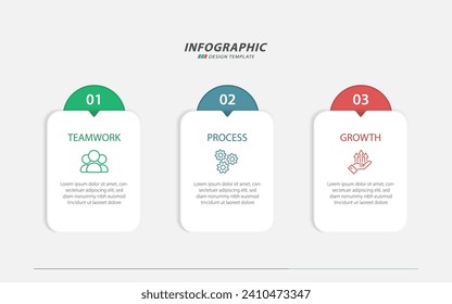 Infografik-Vorlage für Timeline-Creator. 3 Step Timeline Reise, Kalender Flat einfache Infografik Design Vorlage. Darstellungsdiagramm. Geschäftskonzept mit 3 Optionen, Vektorgrafik.