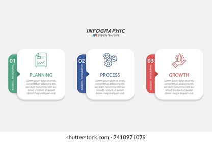 Timeline Creator infographic template. 3 Step timeline journey, calendar Flat simple infographics design template. presentation graph. Business concept with 3 options, vector illustration.