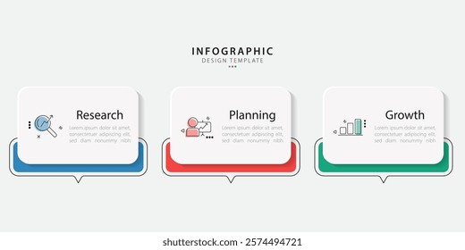 Timeline Creator infographic template. 3 Step timeline journey, calendar Flat simple infographics design template. presentation graph. Business concept with 3 options, vector illustration.