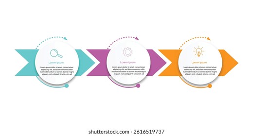 Timeline Creator infographic template. 3 Step timeline journey, calendar Flat simple infographics design template, vector illustration.