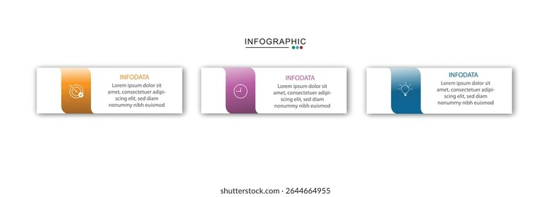 Timeline Creator infographic template. 3 Step timeline journey, infographics design template. presentation graph. Business concept with 3 options, vector illustration.