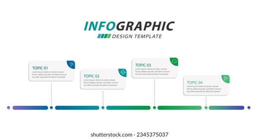 Timeline Creator infographic template. 4 Step timeline journey, calendar Flat simple infographics design template. presentation graph. Business concept with 4 options, vector illustration.