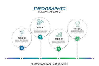 Timeline Creator infographic template. 4 Step timeline journey, calendar Flat simple infographics design template. presentation graph. Business concept with 4 options, vector illustration.