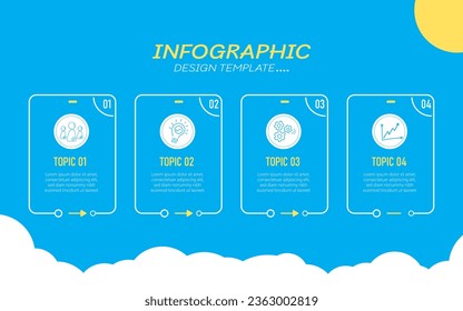 Plantilla de infografía de Creador de línea de tiempo. Viaje de línea de tiempo de 4 pasos, calendario Plano sencillo de diseño de infografías. gráfico de presentación. Concepto de negocio con 4 opciones, ilustración vectorial.