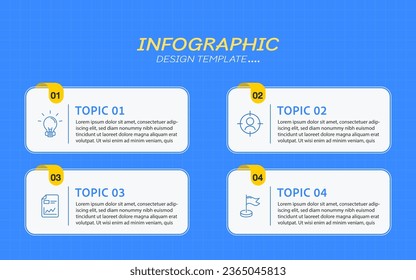 Timeline Creator infographic template. 4 Step timeline journey, calendar Flat simple infographics design template. presentation graph. Business concept with 4 options, vector illustration.