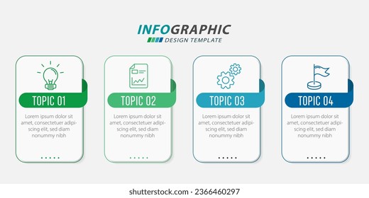 Timeline Creator infographic template. 4 Step timeline journey, calendar Flat simple infographics design template. presentation graph. Business concept with 4 options, vector illustration.