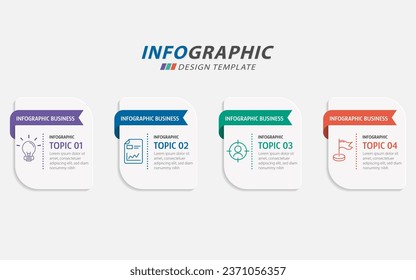 Timeline Creator infographic template. 4 Step timeline journey, calendar Flat simple infographics design template. presentation graph. Business concept with 4 options, vector illustration.