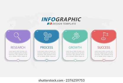 Timeline Creator infographic template. 4 Step timeline journey, calendar Flat simple infographics design template. presentation graph. Business concept with 4 options, vector illustration.