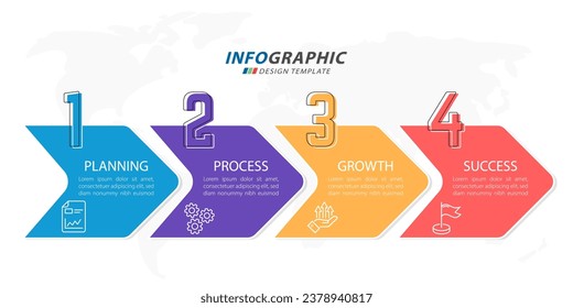 Timeline Creator infographic template. 4 Step timeline journey, calendar Flat simple infographics design template. presentation graph. Business concept with 4 options, vector illustration.