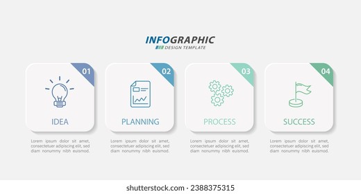 Timeline Creator infographic template. 4 Step timeline journey, calendar Flat simple infographics design template. presentation graph. Business concept with 4 options, vector illustration.