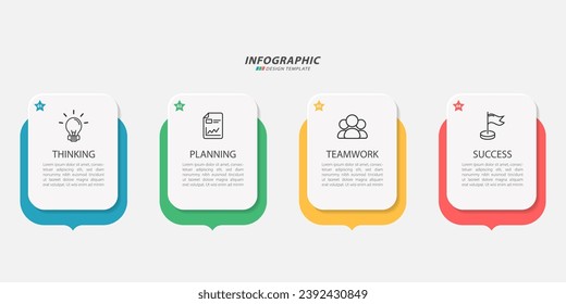 Timeline Creator infographic template. 4 Step timeline journey, calendar Flat simple infographics design template. presentation graph. Business concept with 4 options, vector illustration.