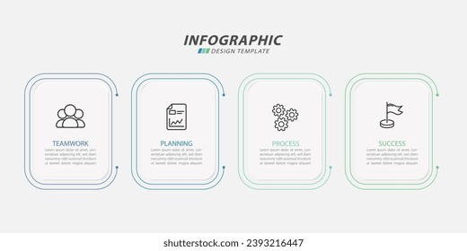 Plantilla de infografía de Creador de línea de tiempo. Viaje de línea de tiempo de 4 pasos, calendario Plano sencillo de diseño de infografías. gráfico de presentación. Concepto de negocio con 4 opciones, ilustración vectorial.