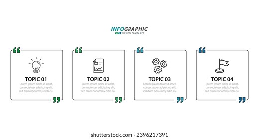 Plantilla de infografía de Creador de línea de tiempo. Viaje de línea de tiempo de 4 pasos, calendario Plano sencillo de diseño de infografías. gráfico de presentación. Concepto de negocio con 4 opciones, ilustración vectorial.