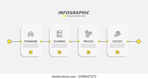 Timeline Creator infographic template. 4 Step timeline journey, calendar Flat simple infographics design template. presentation graph. Business concept with 4 options, vector illustration.