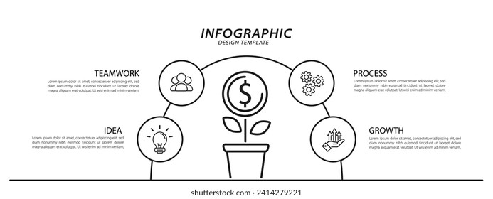 Timeline Creator infographic template. 4 Step timeline journey, calendar Flat simple infographics design template. presentation graph. Business concept with 4 options, vector illustration.