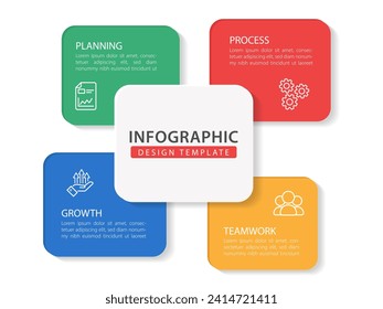 Timeline Creator infographic template. 4 Step timeline journey, calendar Flat simple infographics design template. presentation graph. Business concept with 4 options, vector illustration.