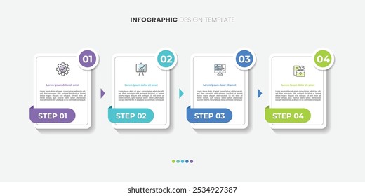 Modelo de infográfico do Criador de Linha do Tempo. 4 opções viagem de linha do tempo, calendário Modelo simples de design de infográficos plano