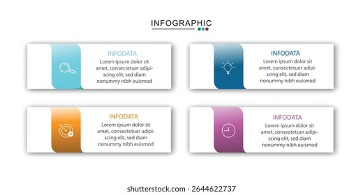 Timeline Creator infographic template. 4 Step timeline journey, infographics design template. presentation graph. Business concept with 4 options, vector illustration.