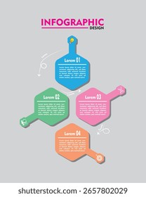 Timeline Creator infographic template. 4 Step timeline journey, calendar Flat simple infographics design template. presentation graph. Business concept with 4 options, gantt vector illustration. eps10