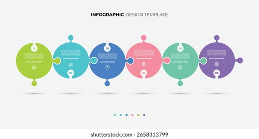 Timeline Creator infographic template. 4,5,6 Step timeline journey, calendar Flat simple infographics design template