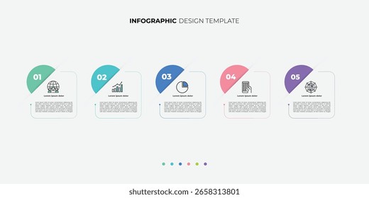 Timeline Plantilla de infografía de Creator. 4,5,6 Paso de la línea de tiempo de viaje, calendario Plantilla de diseño de infografías simples planas