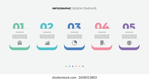 Modelo de infográfico do Criador de Linha do Tempo. 4,5,6 Passo de linha do tempo, calendário Modelo de design de infográficos simples plano