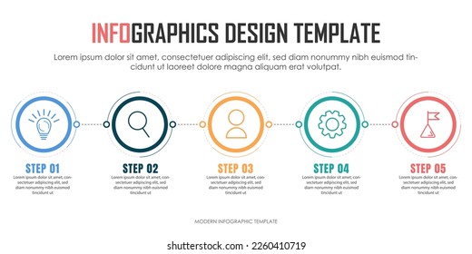 Timeline Creator infographic template. 5 Step timeline journey, calendar Flat simple infographics design template. presentation. Business concept with 5 options, vector illustration.