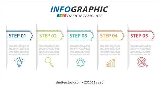 Timeline Creator infographic template. 5 Step timeline journey, calendar Flat simple infographics design template. presentation numbers. Business concept with 5 options vector illustration.