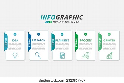 Timeline Creator infographic template. 5 Step timeline journey, calendar Flat simple infographics design template. presentation graph. Business concept with 5 options, gantt vector illustration.