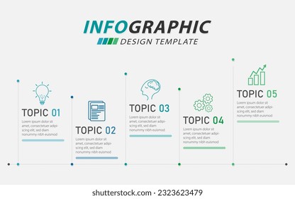 Timeline Creator infographic template. 5 Step timeline journey, calendar Flat simple infographics design template. presentation graph. Business concept with 5 options, gantt vector illustration.
