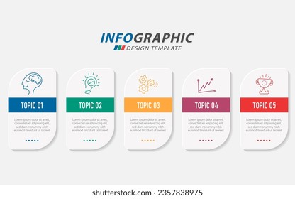 Timeline Creator infographic template. 5 Step timeline journey, calendar Flat simple infographics design template. presentation graph. Business concept with 5 options, gantt vector illustration.