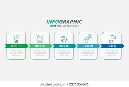 Timeline Creator infographic template. 5 Step timeline journey, calendar Flat simple infographics design template. presentation graph. Business concept with 5 options, gantt vector illustration.