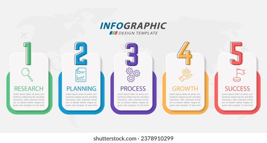 Timeline Creator infographic template. 5 Step timeline journey, calendar Flat simple infographics design template. presentation graph. Business concept with 5 options, gantt vector illustration.
