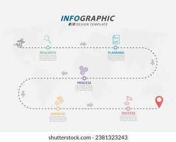 Timeline Creator infographic template. 5 Step timeline journey, calendar Flat simple infographics design template. presentation graph. Business concept with 5 options, vector illustration.