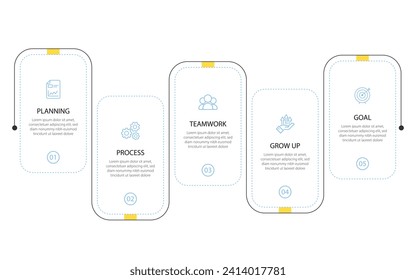 Timeline Creator infographic template. 5 Step timeline journey, calendar Flat simple infographics design template. presentation graph. Business concept with 5 options, number vector illustration.