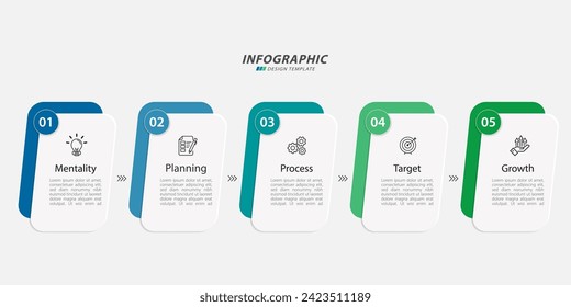 Timeline Creator infographic template. 5 Step timeline journey, calendar Flat simple infographics design template. presentation graph. Business concept with 5 options, number vector illustration.