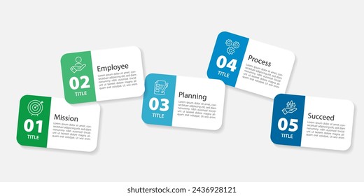 Timeline Creator infographic template. 5 Step timeline journey, calendar Flat simple infographics design template. presentation graph. Business concept with 5 options, gantt vector illustration.