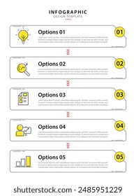 Timeline Creator infographic template. 5 Step timeline journey, calendar Flat simple infographics design template. presentation graph. Business concept with 5 options, gantt vector illustration.