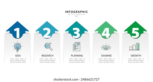 Timeline Creator infographic template. 5 Step timeline journey, calendar Flat simple infographics design template. presentation graph. Business concept with 5 options, gantt vector illustration.