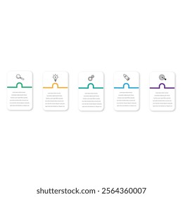 Timeline Creator infographic template. 5 Step timeline journey, calendar Flat simple infographics design template.