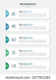 Timeline Creator infographic template. 5 Step timeline journey, calendar Flat simple infographics design template. presentation graph. Business concept with 5 options, gantt vector illustration.